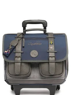 Cheap Cartable À Roulettes 2 Compartiments Vintage Pin's Enfant Cartable Scolaire|Pour Enfants