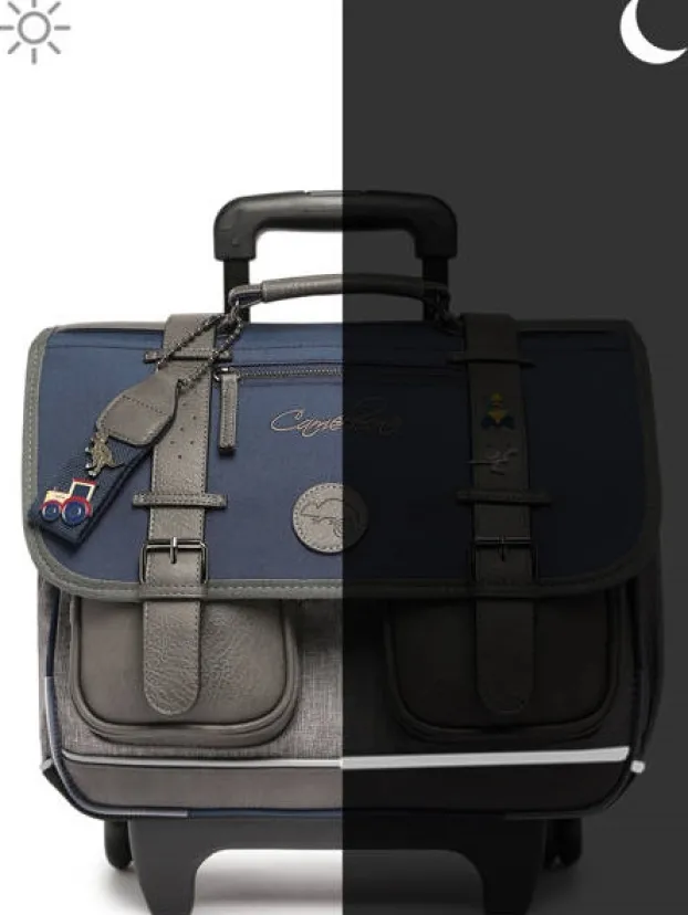Cheap Cartable À Roulettes 2 Compartiments Vintage Pin's Enfant Cartable Scolaire|Pour Enfants