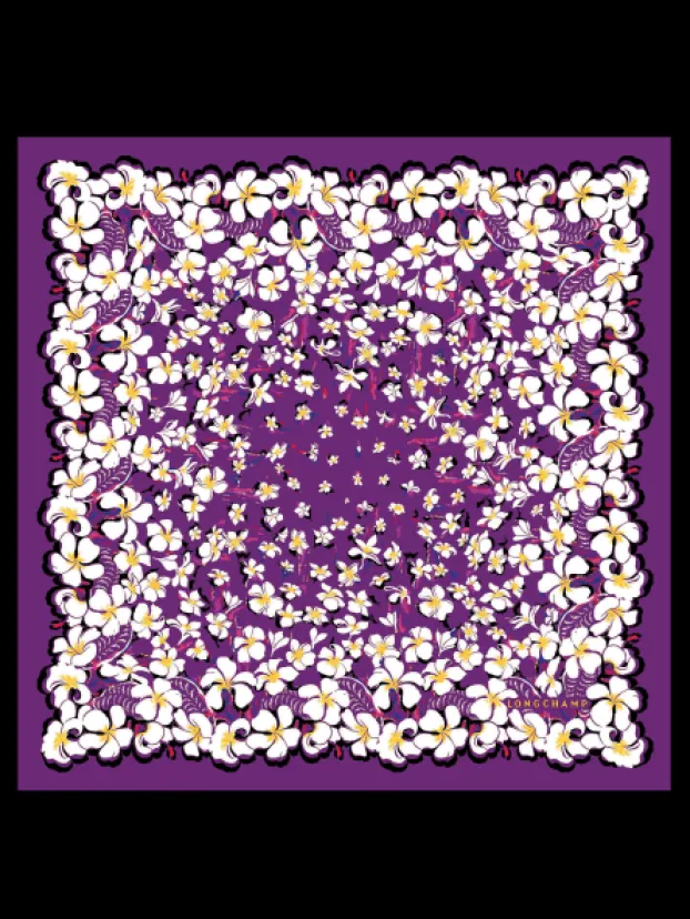 Online - Fleurs Hawaiennes- Carré De Sois Foulards/etoles